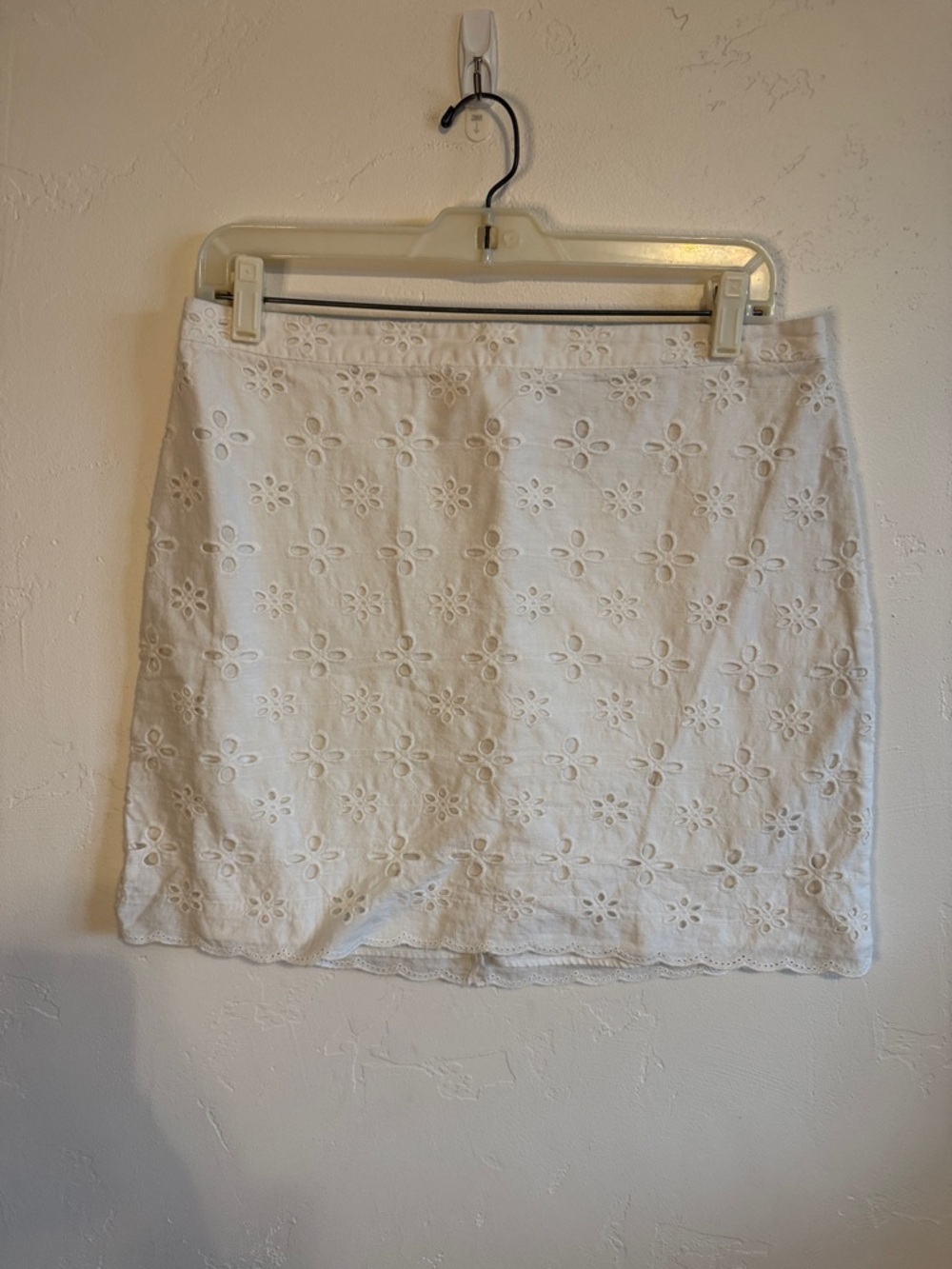 LOFT White Eyelet Floral Mini Skirt